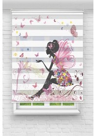 Resim Perdecizade Enxboy Siyah Peri Kız Dijital Baskılı Zebra Perde-cocuk Odası-stor Perde Renkli 