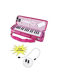 Resim Pembe Melodika 32 Tuş Bez Çantalı Yedek Hortumlu 1 Adet Ticon 32 Tuşlu Melodika Çantalı 