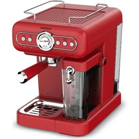 Resim Empressco Vintage Tasarım Süt Hazneli Espresso ve Kahve Makinesi Kırmızı 