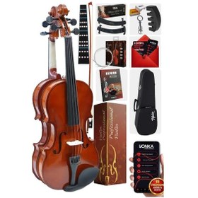 Resim Midex CVL-744-TYS Profesyonel 4/4 Keman Seti (Yastık Tel Reçine Çanta Susturucu Yay) 