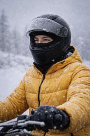 Resim thermo Sport Sportif Kar Maskesi Balaklava Dikiş Detay Sportif Dalgıç Sporcu Kumaş Unisex Siyah 