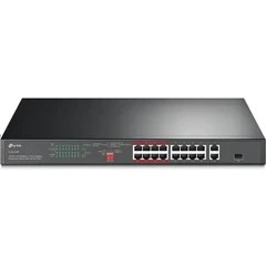 Resim TP-Link TL-SL1218P, 16-Port 10/100 Mbps + 2-Port Gigabit Rackmount Switch with 16-Port PoE+ 