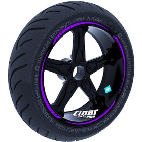 Resim Patlıcan Moru 4 Parçalı Keskin Jant Şeridi Sticker Çınar Extreme 