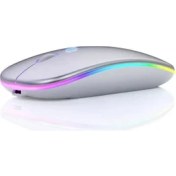 Resim Concord Wireless ve Bluetooth Mouse Rgb Ledli Type-C Şarjlı Mouse 