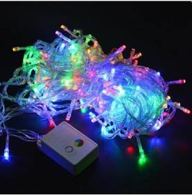 Resim Led Fişli Lamba 10 Metre 100 Led Renkli Yılbaşı Çam Ağacı Süsü Renkli Işık Çok Renkli 