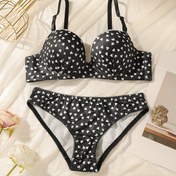 Resim 1 Set Seksi Dantelli Sütyen ve Külot Seti, Polyester Elastan Rahat Push Up Sütyen ve Külot, Kadın İç Çamaşırı ve İç Giyim 