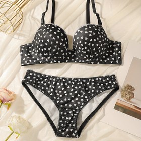 Resim 1 Set Seksi Dantelli Sütyen ve Külot Seti, Polyester Elastan Rahat Push Up Sütyen ve Külot, Kadın İç Çamaşırı ve İç Giyim 