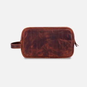 Resim Hakiki Deri Erkek El Çantası / Dopp Kit 