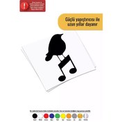 Resim Nota Ve Kuş Sticker Oto Motor Laptop Duvar Folyo Sticker 15 X 25 Cm 