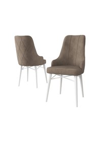 Resim Canisa Neta Serisi, 1.sınıf Babyface Kumaş Sandalye, Beyaz Gürgen Ayak, 1 Adet Cappucino Sandalye Sandalye Cappucıno Ayakları Beyaz 