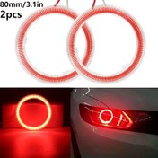 Resim 2 adet 80mm / 3.1 inç LED Melek Gözü Halo Araba Işıkları - Arabalar, SUV'lar, Kamyonlar, Karavanlar, Motosikletler için 12V Uygun - Dahil Donanım ile Kolay Kurulum, Dekoratif Halka Aydınlatma 