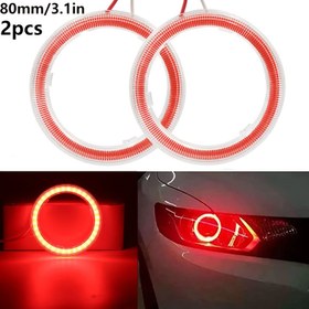 Resim 2 adet 80mm / 3.1 inç LED Melek Gözü Halo Araba Işıkları - Arabalar, SUV'lar, Kamyonlar, Karavanlar, Motosikletler için 12V Uygun - Dahil Donanım ile Kolay Kurulum, Dekoratif Halka Aydınlatma 