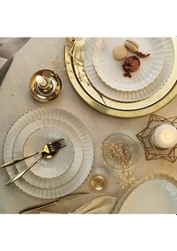 Resim Kütahya Porselen Bone Luz Form Yemek Takımı Altın Fıle 52 Parça 12 Kişilik Bnlzf52yt20 Çok Renkli 