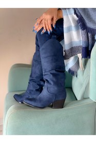 Resim irmona Terry Lacivert Lüks Süet Körüklü Dallas Çizme 