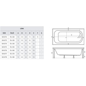 Resim Shower 70X130 Düz Küvet Artmına 