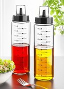 Resim 2 Adet Isıya Dayanıklı Borasilikat Cam 500ml Damlatmaz Akıllı Yağlık Yağdanlık Sirkelik Ve Ahşap Alt 