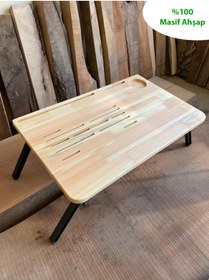 Resim Enkare Milas Çam Masif Ahşap Katlanır Laptop Sehpası 17,3" Hodbehod, Ergonomik, Pratik, Ikea Tarzı 