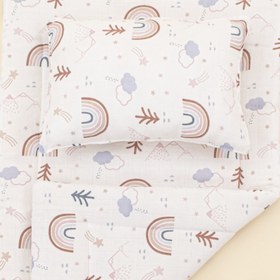 Resim Alt Açma Matı ve Yastık - Çift Taraflı - Pastel Gökkuşağı 