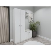 Resim Dara Beyaz Portmanto/vestiyer 