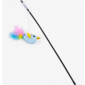 Resim Tüylü Kedi Oltası Peluş Kuşlu Kedi Oyun Oltası 46 CM 