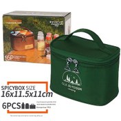 Resim Yaleker Cls 6'lı Yeşil Mini Baharat Kutusu Seti - Taşınabilir Kamp, Barbekü Ve Mutfak Baharat Depolama Kutuları Çok Renkli 