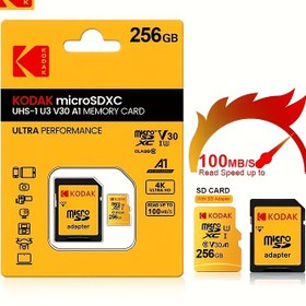 Resim KODAK Yüksek Hızlı Bellek Kartı Dash Kameraları İçin, 32GB 64GB 128GB 256GB, Gözetim Kamerası SD Kartı, PC, Kulaklıklar, Hoparlör, HD Kamera, PSP, SD Adaptörü, Akıllı Telefon/Kamera SD Kartı Depolama Genişletme 