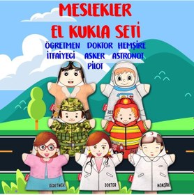Resim 2 Parça Tox Meslekler El Kukla Set Eğitici Oyuncak 