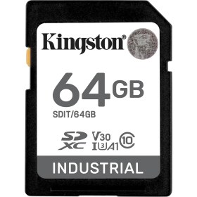 Resim Kingston Endüstriyel Sd Kart, 100MB/S&APOS;YE Kadar, Yüksek Dayanıklılık, Uhs-I U3 V30 A1, (SDIT/64GB) 