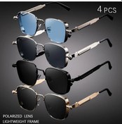 Resim Boatshop1 4 Adet Vintage Steampunk Gözlük Mavi Gümüş Gri Altın Gri Siyah Gri Retro Yuvarlak Lens Metal Çerçeve Altın 