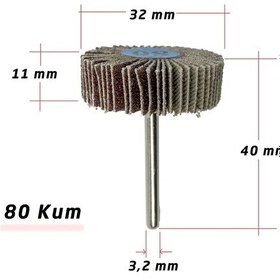 Resim 5199 Fırfır Saplı Mop Zımpara 80 Kum 32 Mm 