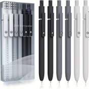 Resim 6 adet/10 adet/16 adet Jel Kalem, 0.5Mm İnce Uçlar ve Siyah Mürekkep, Pürüzsüz Yazma, Hızlı Kuruyan Kalemler, Günlükler İçin, Hemşireler İçin Estetik Kalemler, Erkek ve Kadın Öğrenciler İçin Uygun, Ofis ve Okul Malzemeleri (Siyah, Gri, Beyaz), Okula Dönüş Sezonu İçin Gerekli. 