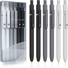 Resim 6 adet/10 adet/16 adet Jel Kalem, 0.5Mm İnce Uçlar ve Siyah Mürekkep, Pürüzsüz Yazma, Hızlı Kuruyan Kalemler, Günlükler İçin, Hemşireler İçin Estetik Kalemler, Erkek ve Kadın Öğrenciler İçin Uygun, Ofis ve Okul Malzemeleri (Siyah, Gri, Beyaz), Okula Dönüş Sezonu İçin Gerekli. 