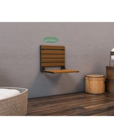 Resim Wower Siyah Katlanır Ahşap Oturak 