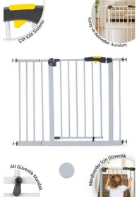 Resim Pro 95-100 Cm Çocuk Güvenlik Kapısı, Merdiven Kapısı Ve Korkuluk, Gri 