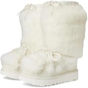 Resim Kadın Uzun Boy Kürklü İp Bağlamalı Düz Taban Beyaz Bot & Bootie 1171570-WHITE 
