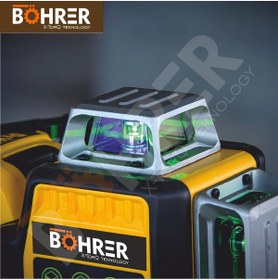 Resim BÖHRER 360 Derece 3 Köşe 12 Satır 2 Akülü Yeşil Çizgi 40 m Menzilli Profesyonel Lazer Hizalama Makinesi 