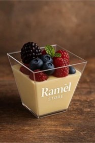 Resim ramel store rs 20 Adet Prizma Mika &Magnolia 200 CC Plastik Sunum Kabı Kübik Kase,puding,meze,tatlı kasesi,magnolya 