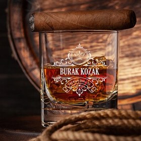 Resim Kişiye Özel Premium Erkeğe Hediye Viski Bardağı 