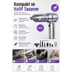 Resim Hace Bazaar El Tipi Basınçlı Hava Üfleme ve Vakum Süpürge Makinesi Şarjlı Aparatlı Set 
