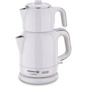 Resim Korkmaz A331-08 Çaytema Vanilya\u002FKrom 1600 W Çay Makinesi 