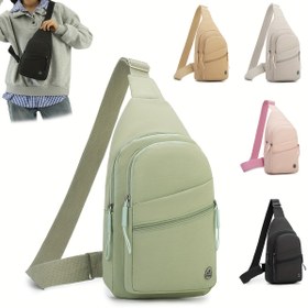 Resim Elegant Light Green Ayarlanabilir Askılı Çapraz Çanta Fermuarlı Cep Durdur - Dayanıklı Oxford Bez, Günlük Alışveriş, İşe Giderken ve Seyahat için İdeal - Mükemmel Tatil Hediyesi, Her Gün Çapraz Çanta | Minimalist Tasarım | Dayanıklı Fermuar Kapanışı 