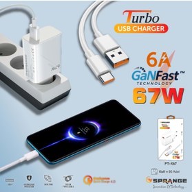 Resim SPRANGE Pt-x67 Ganfast Qc 4.0 Salise Sayar 67w 5v6a Quick Fast 4.0 Usb To Type-c Şarj Aleti Takım 