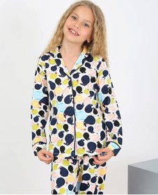 Resim Kız Çocuk Uzun Kollu %100 Pamuklu Düğmeli Pijama Takımı Ruby SOMON 