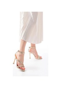 Resim A-20 Gold Taşlı Vivet Platformlu Topuklu Kadın Ayakkabı Çok Renkli 