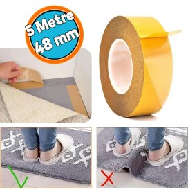Resim Nzb Halı Kilim Paspas Kaymaz Bant 48 mm x 5 mt Çift Taraflı Yapışkan Toplanma Önleyici Sabitleme Bandı 