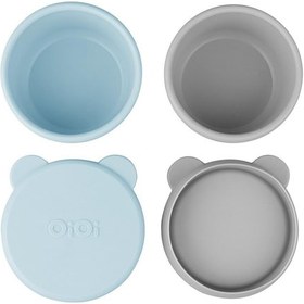 Resim Oioi 01400003 Silikon Kapaklı Mini Kase 2'li Mavi - Gri Gri - Mavi 
