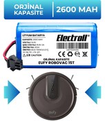 Resim ELECTROLL Eufy Robovac 15t Uyumlu Batarya (ORJİNAL KAPASİTE) 2600mah Pil Robot Süpürge Batarya Değişimi 