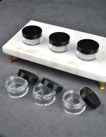 Resim Qualitev 6 Adet Mika 10 Ml Krem Kavanoz Küçük 4 Cm Takı Siyah Kapaklı Mini Seyahat Krem Kavanozu Şeffaf 
