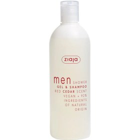 Resim Ziaja Men 2'in 1 Shower Gel & Shampoo - Erkekler İçin Kırmızı Sedir Duş Jeli ve Şampuan 400ml 