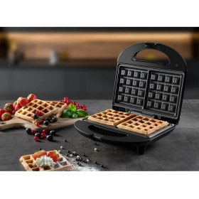 Resim Waffle Makinesi,xl Teppanyaki Tasarım, Yapışmaz Kaplama, Isı Yalıtımlı Bambu Sap 